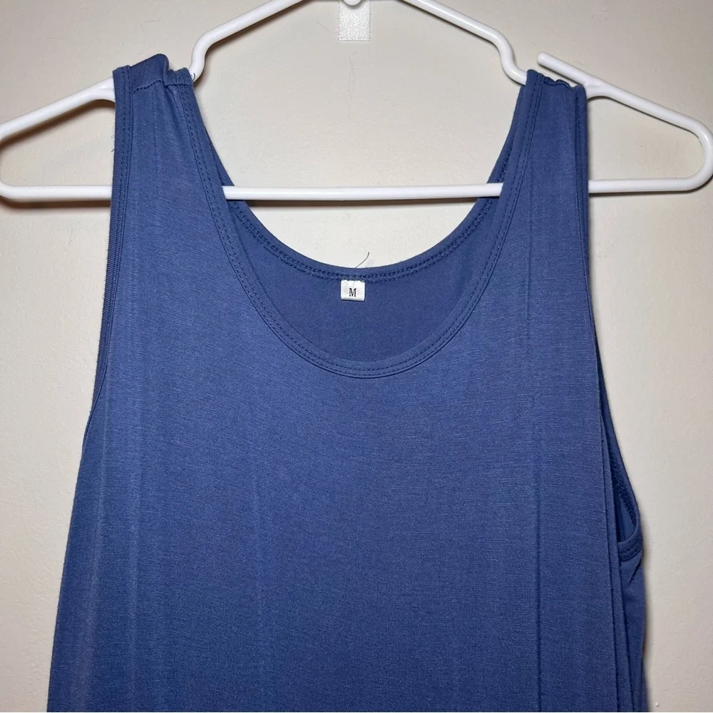 Flowy Soft Grey Summer Blue Maxi Dress 👗